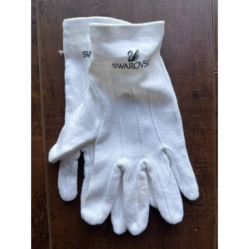 Swarovski Crystal NEW White Cotton Cleaning Presentation Gloves 1 Pair